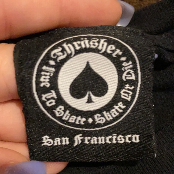 Thrasher Black T-Shirt, Adult Small - Picture 3 of 5